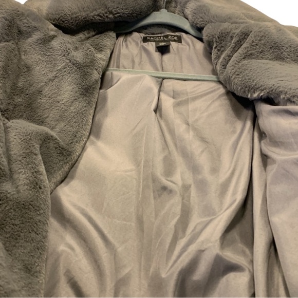 RACHEL ZOE Chic Gray Faux Fur Coat Size Medium -- GORGEOUS!!!! - Picture 4 of 7